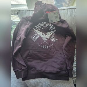 Brand New XL Armor Jeans Men's Maroon Graphic Hoodie